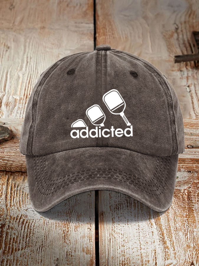 Funny pickleball "addicted" printed hat