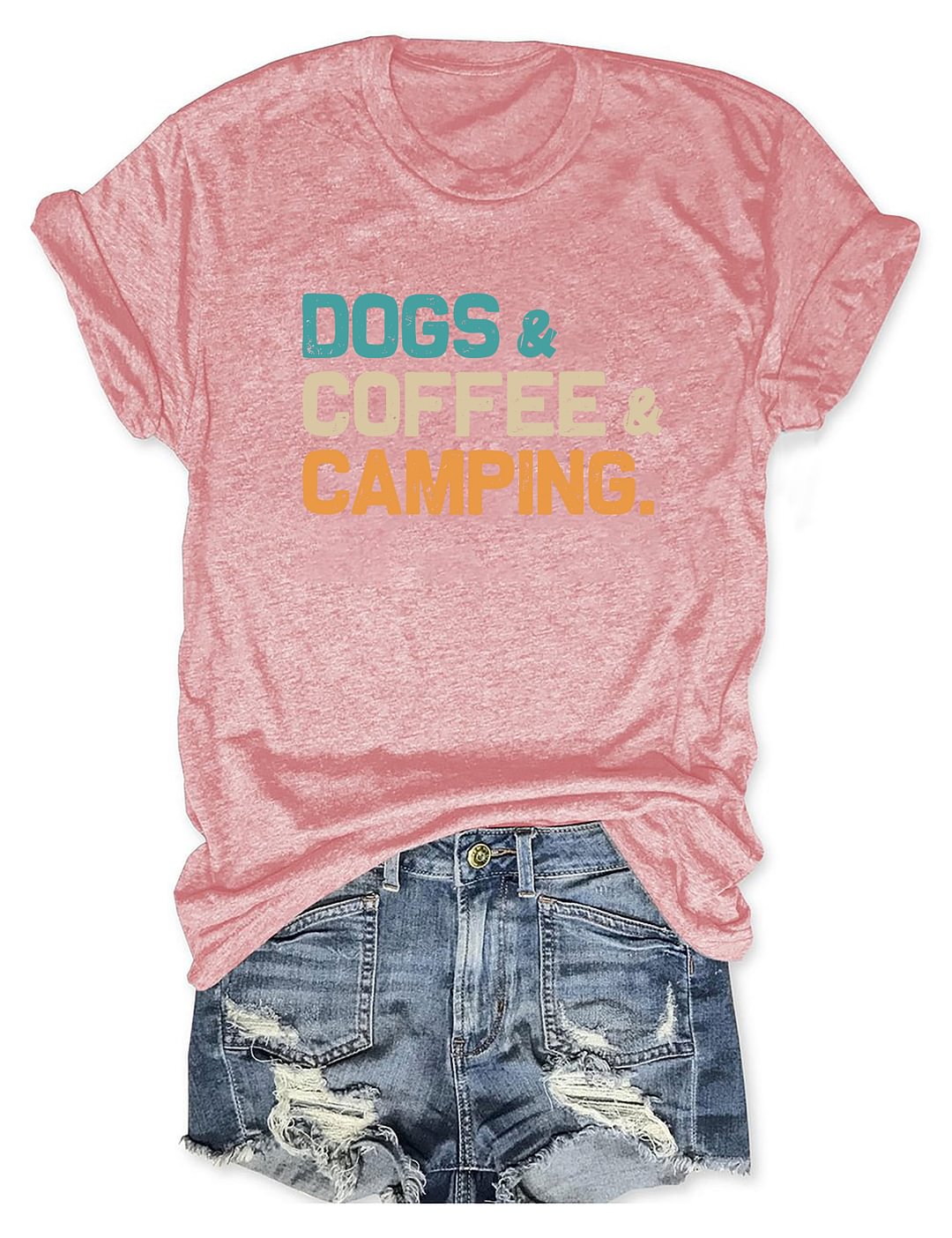 Dogs Coffee Camping T-shirt