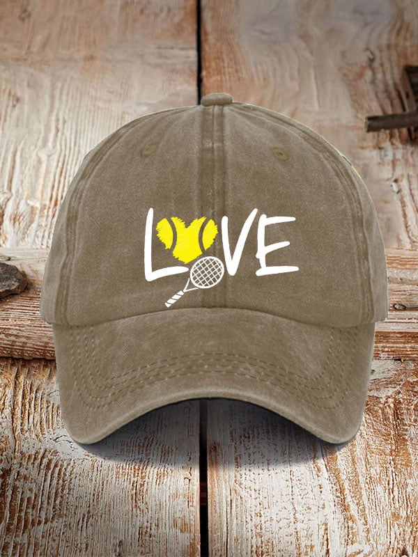 Women's love tennis printed hat