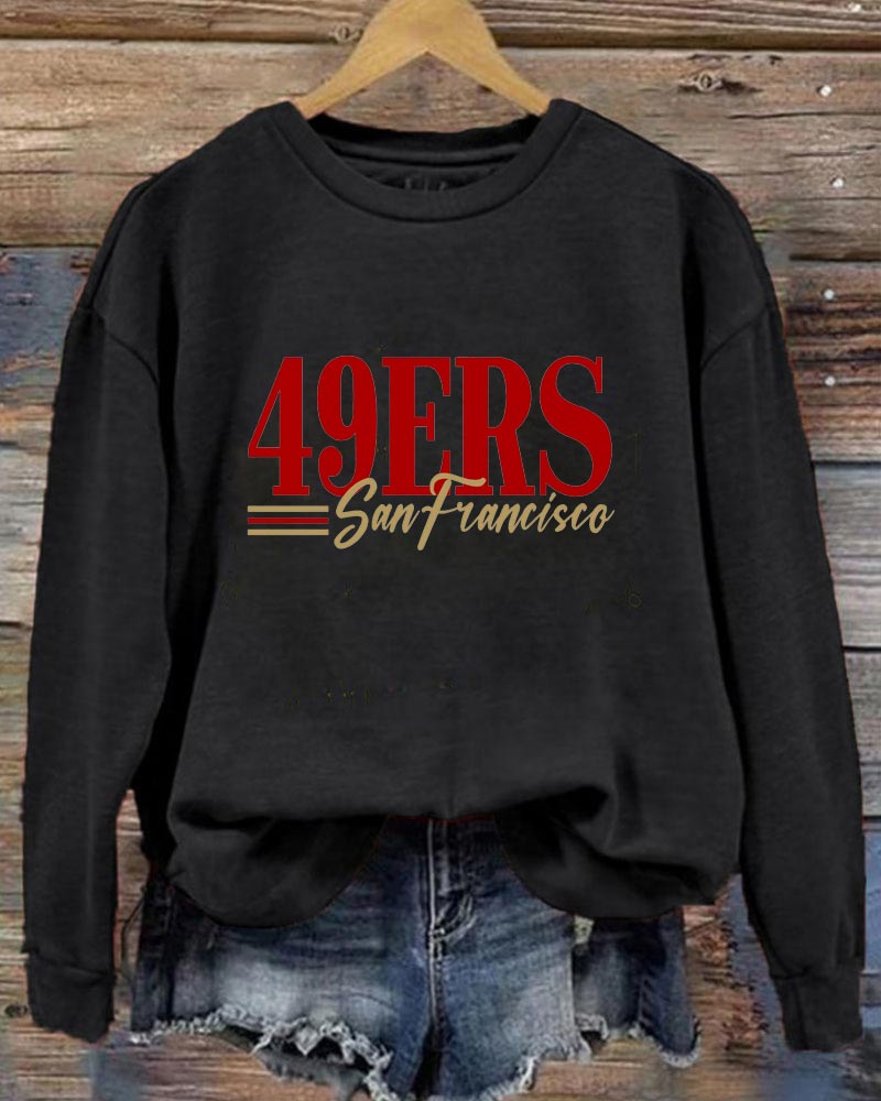 San Francisco 49ers Football Crewneck Sweatshirt