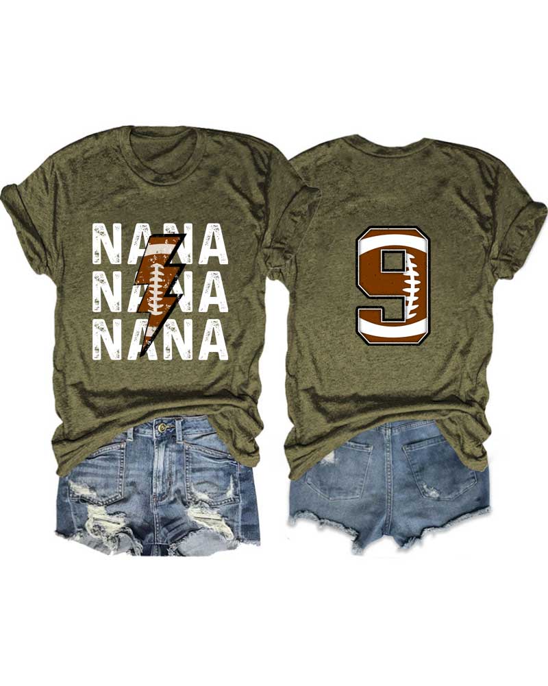 Football Nana Personalized Number T-Shirt