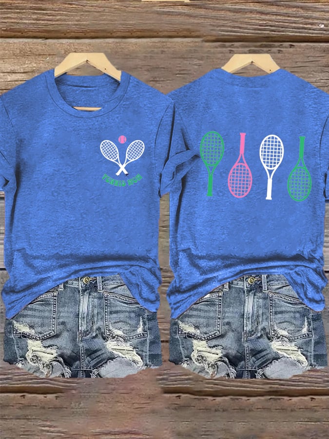 Women's Tennis Mom Print T-shirt