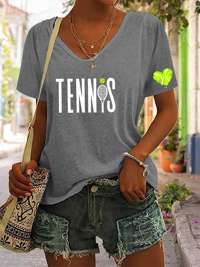 Women's Tennis Lovers V-neck T-shirt