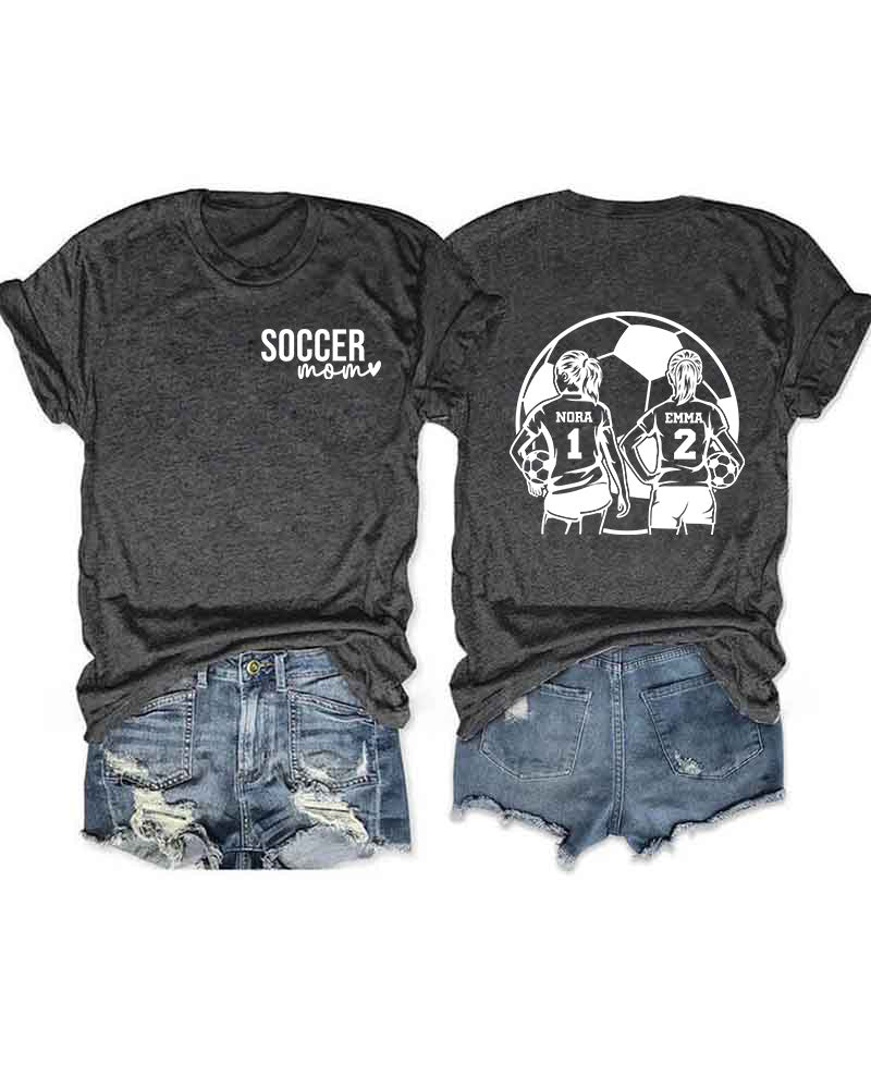 Personalized Soccer Mom 2 Girls T-Shirt