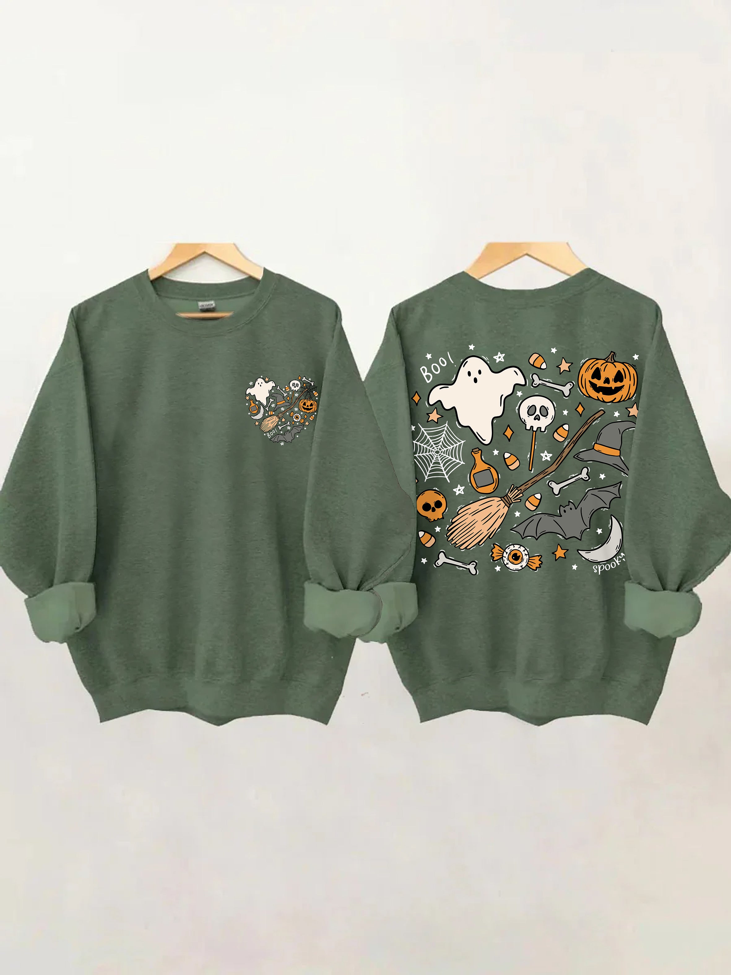 Ghost Outline Spooky Season Sweatshirt