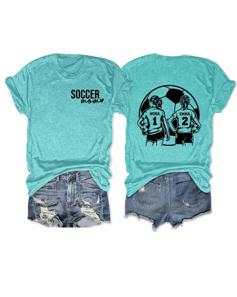 Personalized Soccer Mom 2 Girls T-Shirt