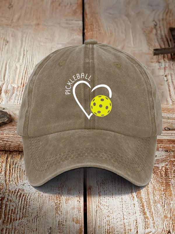 Pickleball Heart Print Unisex Hat