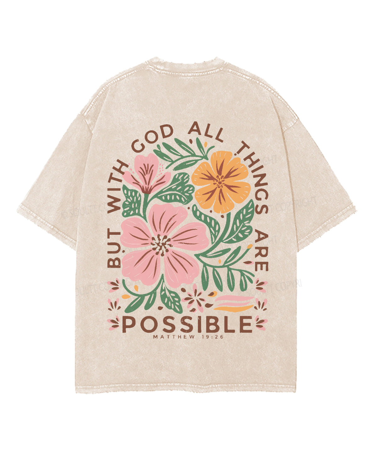 All Things Are Possible Double Sided Unisex Washed Christian T-shirt