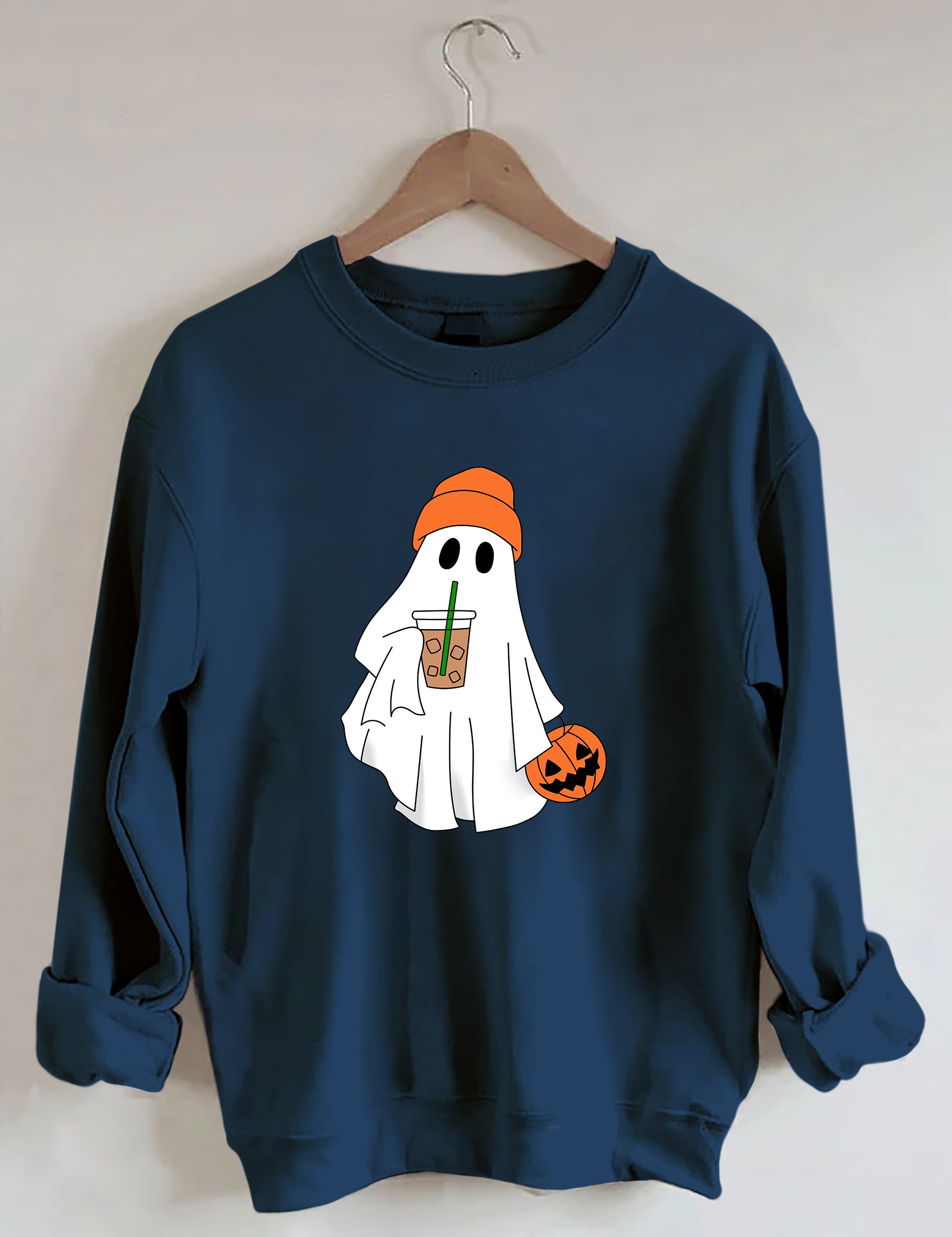 Cute Ghost Drinking Coffee Sweatshirt