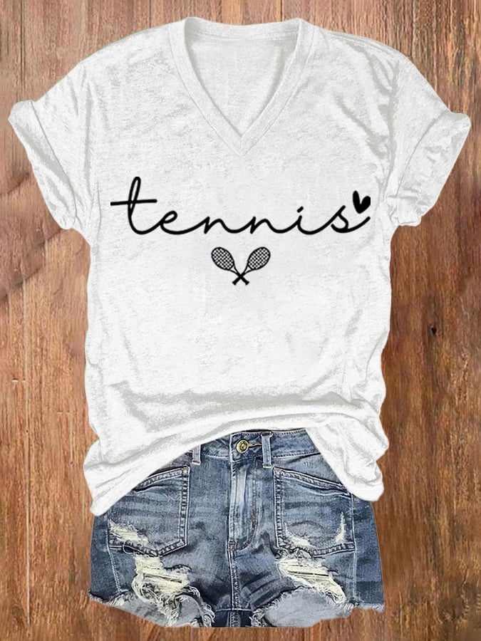 Women's  Tennis  Printed Short-Sleeved T-Shirt