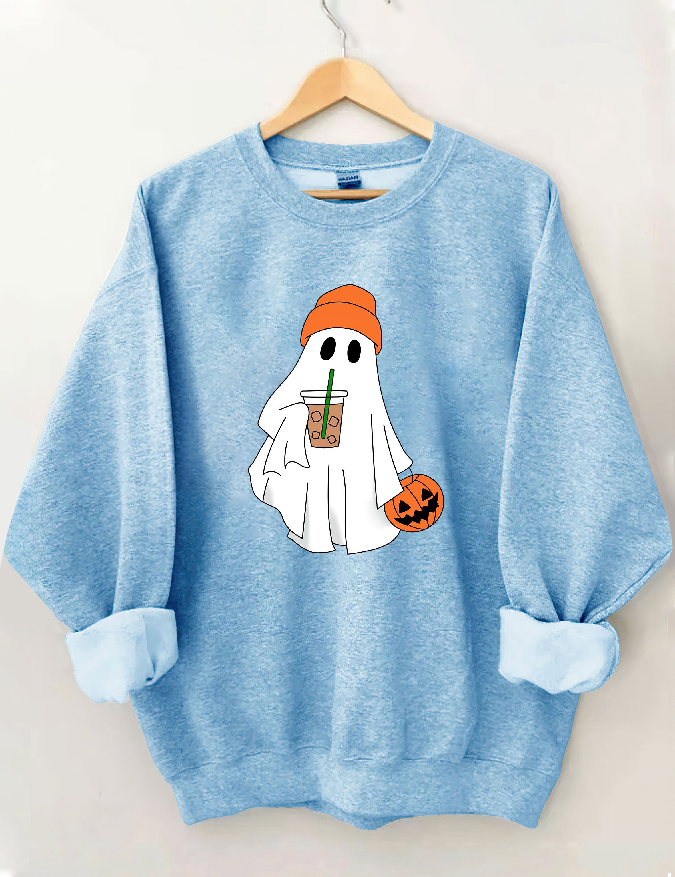 Cute Ghost Drinking Coffee Sweatshirt