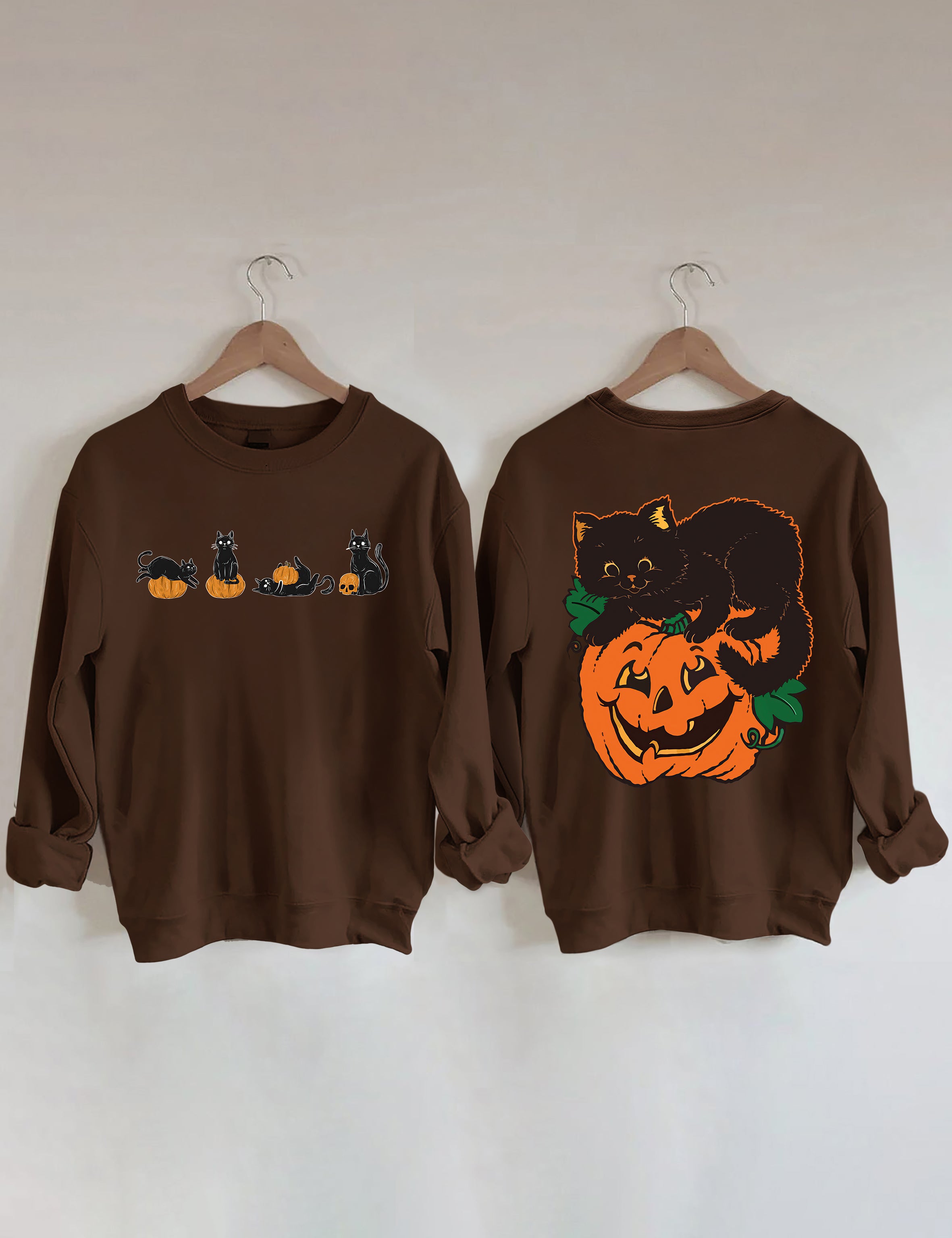 Halloween Pumpkin And Cats Sweatshirt