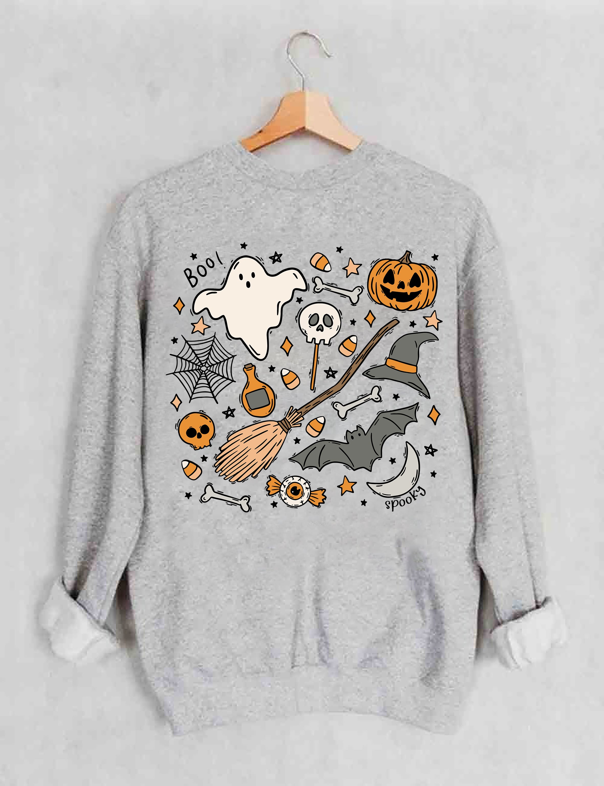 Ghost Outline Spooky Season Sweatshirt