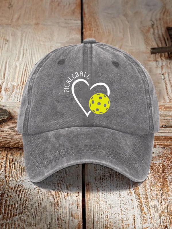 Pickleball Heart Print Unisex Hat