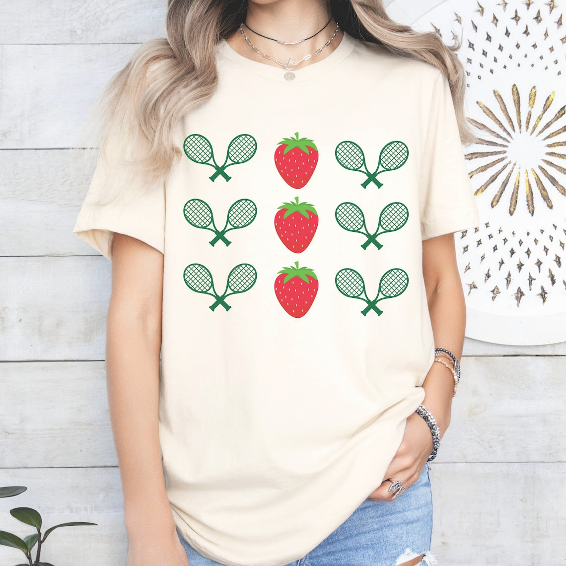 Tennis Tournament Strawberry Aesthetic  T-shirt