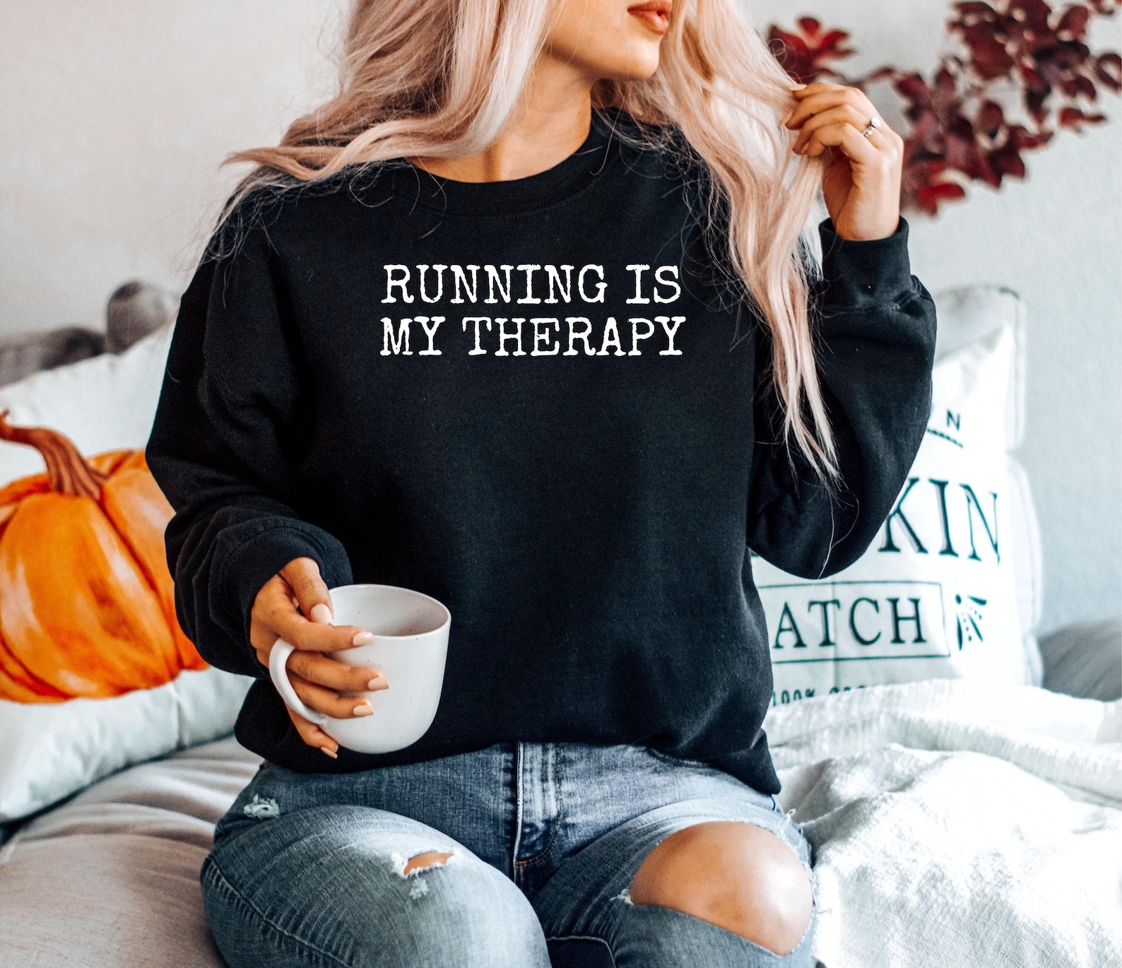 Running Is My Therapy Sweatshirt