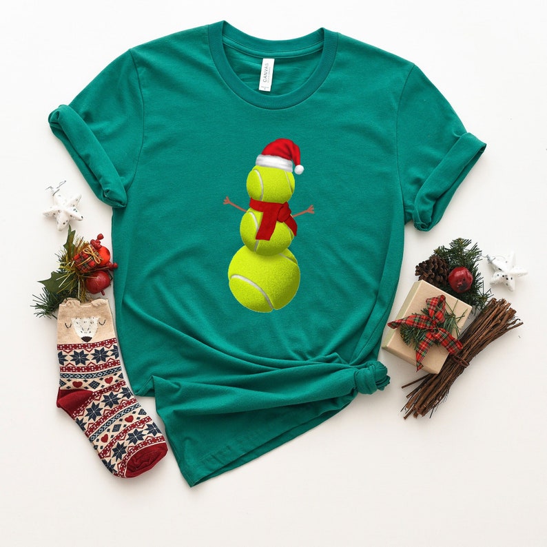 Tennis Ball Snowman Christmas T-shirt