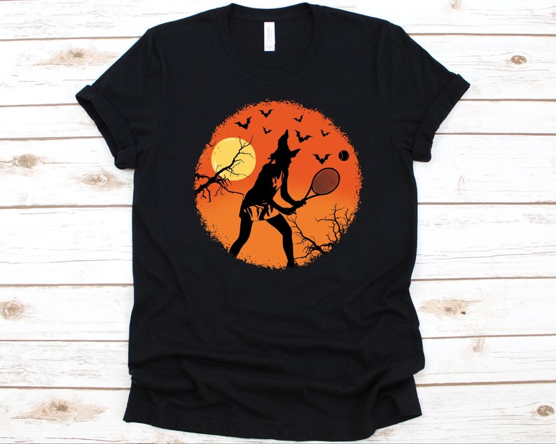 Halloween Witch Tennis Player T-shirts