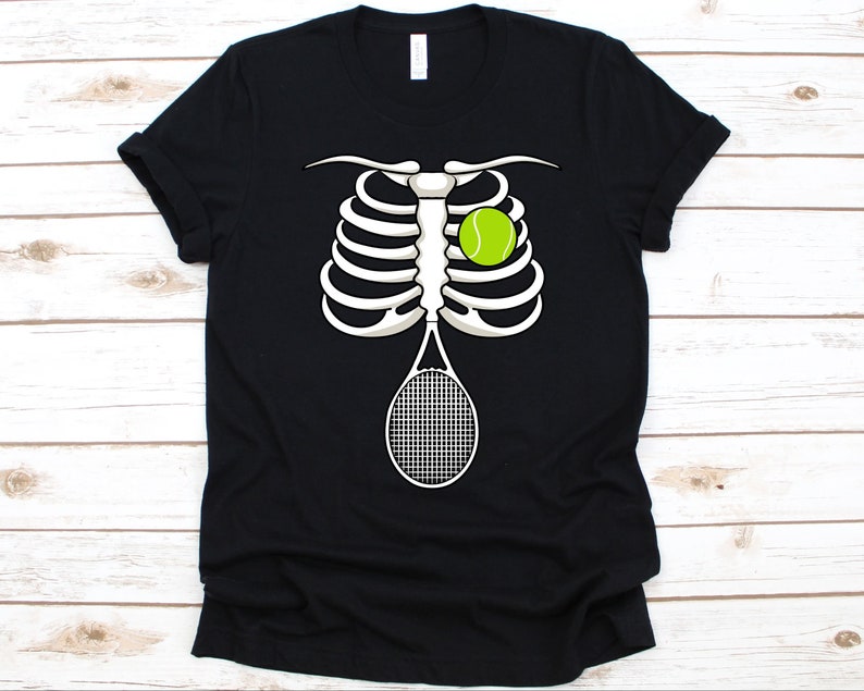 Halloween Tennis Skeleton T-shirts