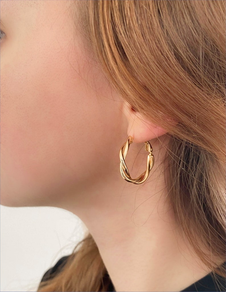 14K Gold Twisted Earrings