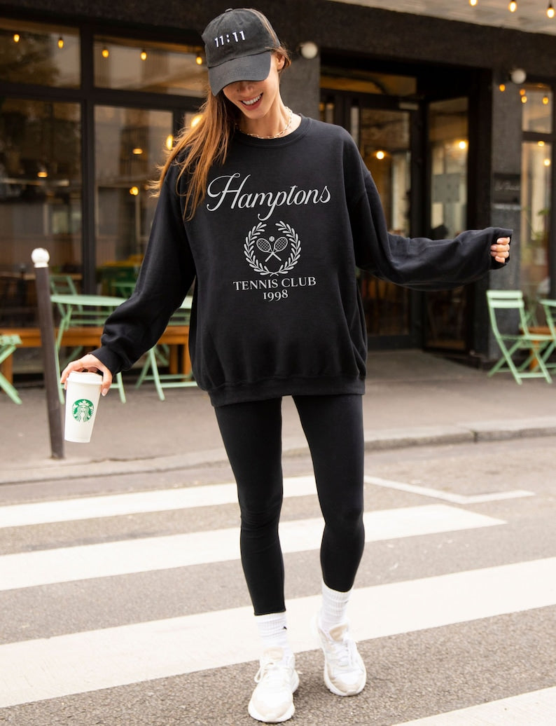 Hamptons Tennis Club Sweatshirt. Customized place names