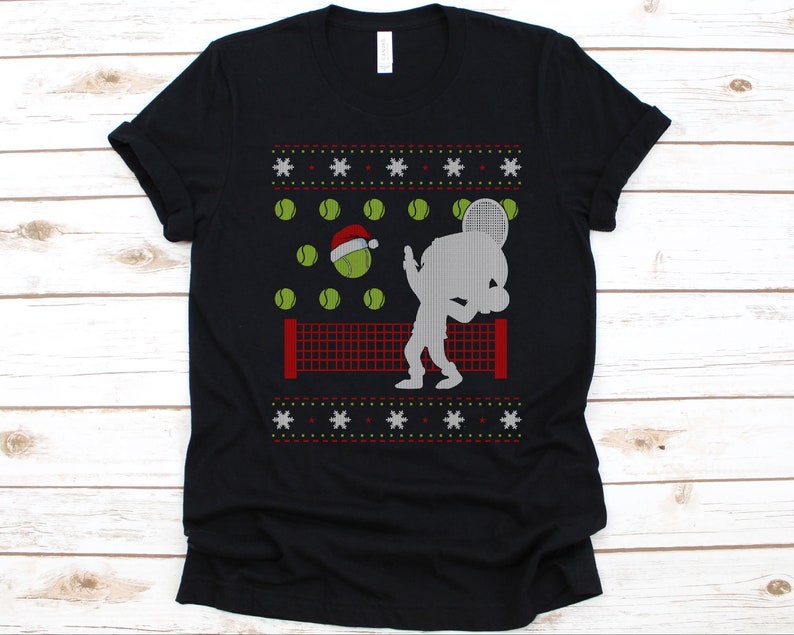 Elf Playing Tennis  Christmas T-shirt