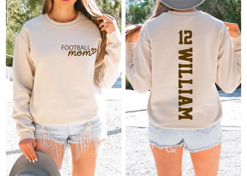 Football Mom Sweatshirt,Customized Your Name And  Number
