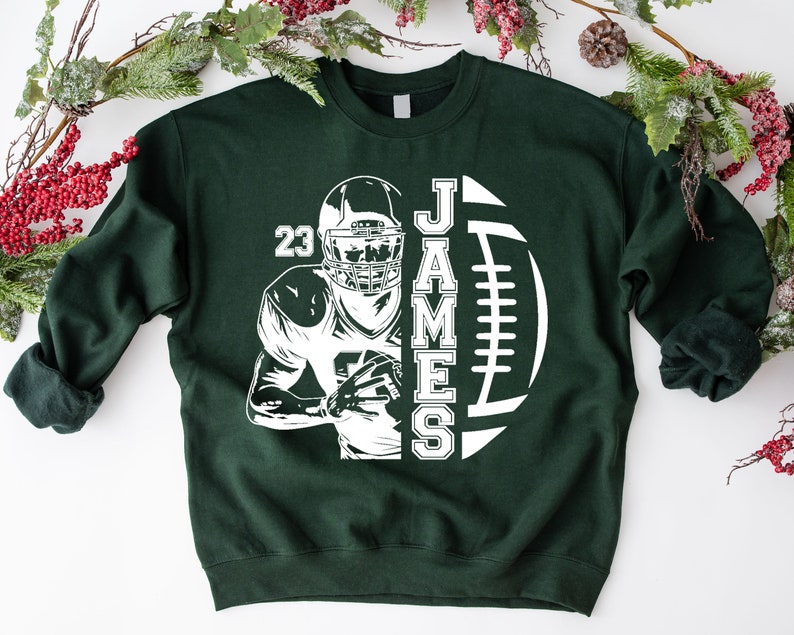 Personalized Football Sweatshirt Custom Name and Number
