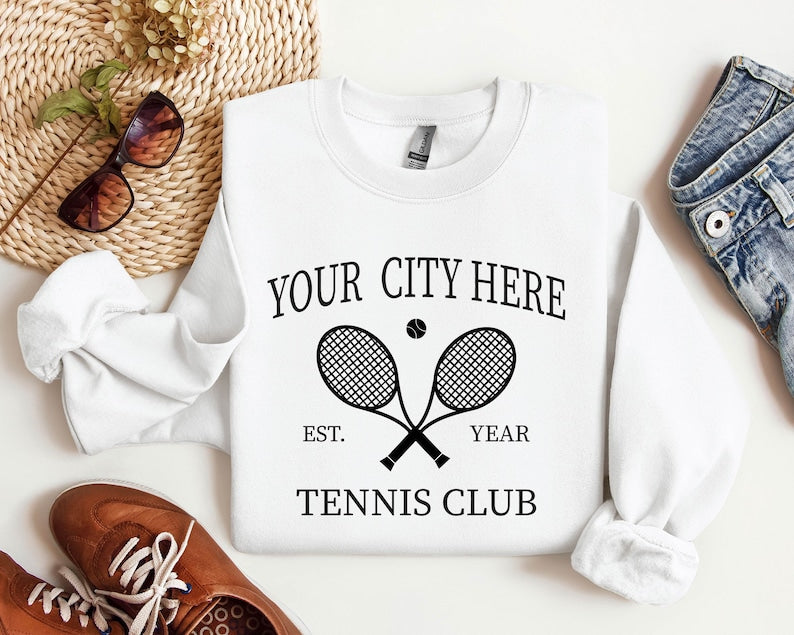 Custom Tennis Team Name Tennis Club Sweatshirt