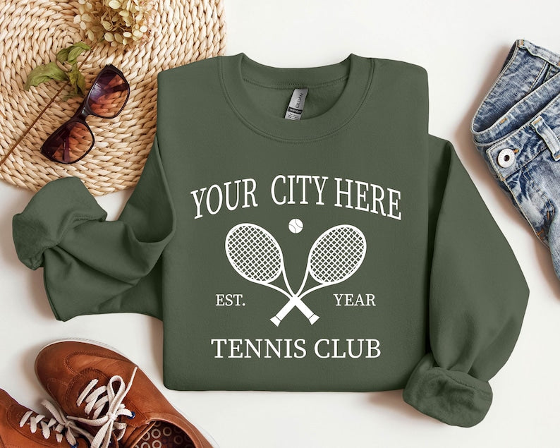 Custom Tennis Team Name Tennis Club Sweatshirt