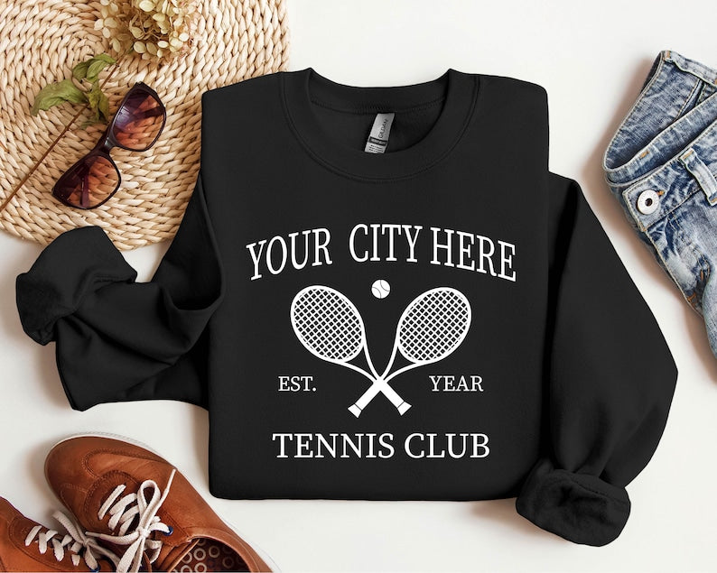 Custom Tennis Team Name Tennis Club Sweatshirt