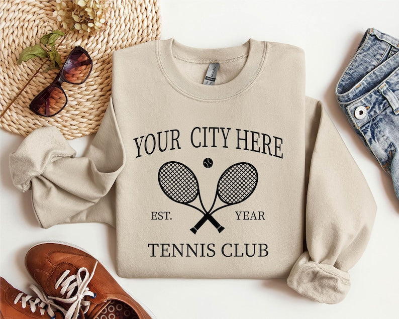 Custom Tennis Team Name Tennis Club Sweatshirt