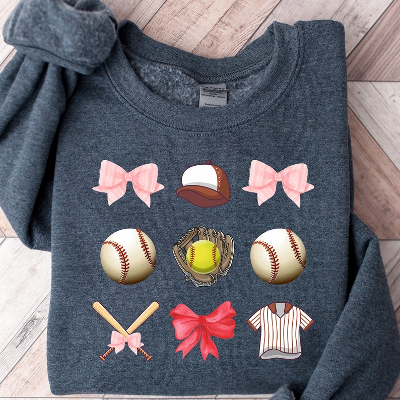 Pink Bow Baseball Sweatshirts