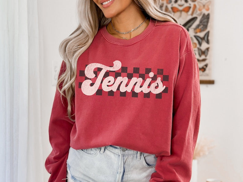 Checkered Tennis Game Day Sweatshirt