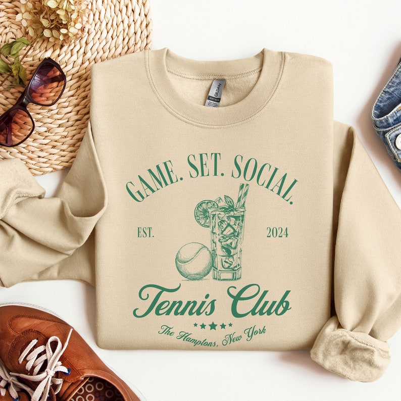 GAME. SET. SOCIAL.  Tennis Club Sweatshirt