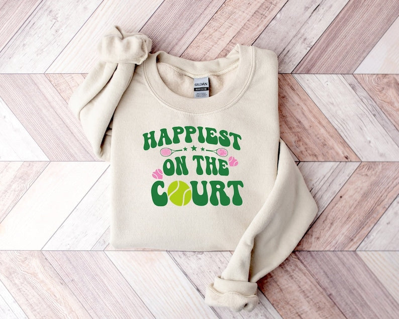 Happiest on The Court Tennis Sweatshirt