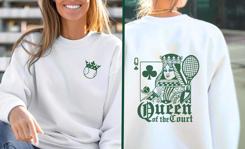 Playing Cards Queen Tennis Sweatshirt