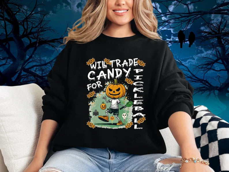 Halloween Pickleball Spooky Sweatshirt