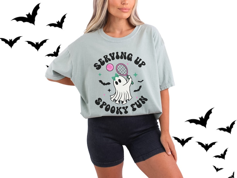 Serving Up Spooky Fun Tennis T-Shirt