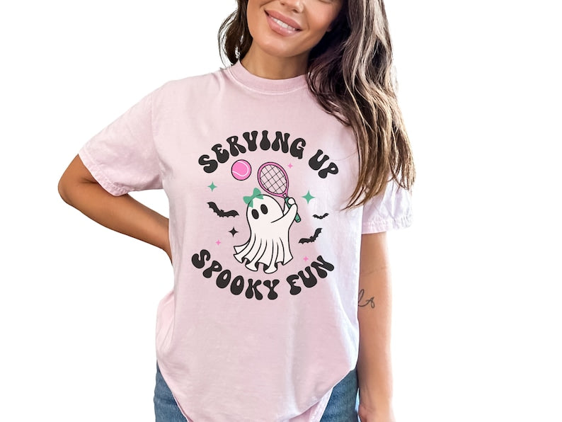 Serving Up Spooky Fun Tennis T-Shirt