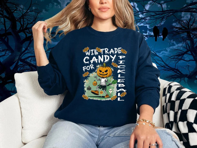 Halloween Pickleball Spooky Sweatshirt