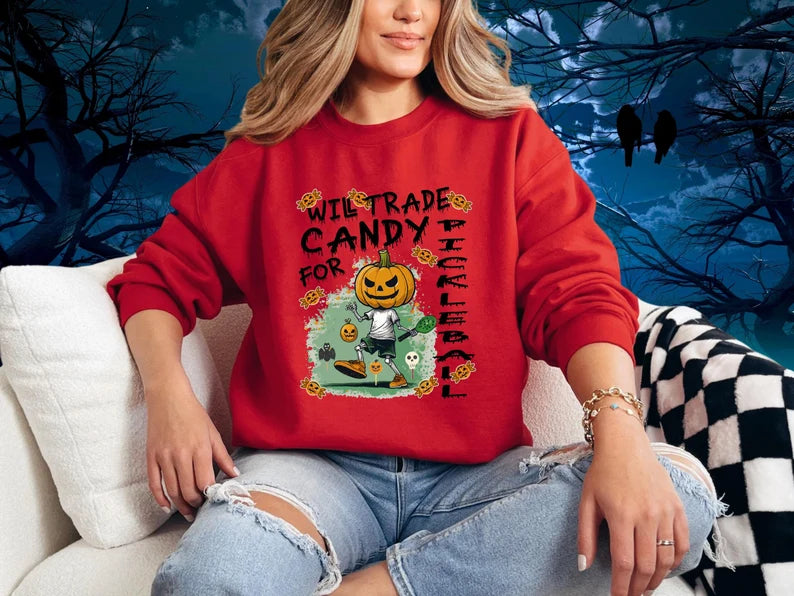 Halloween Pickleball Spooky Sweatshirt