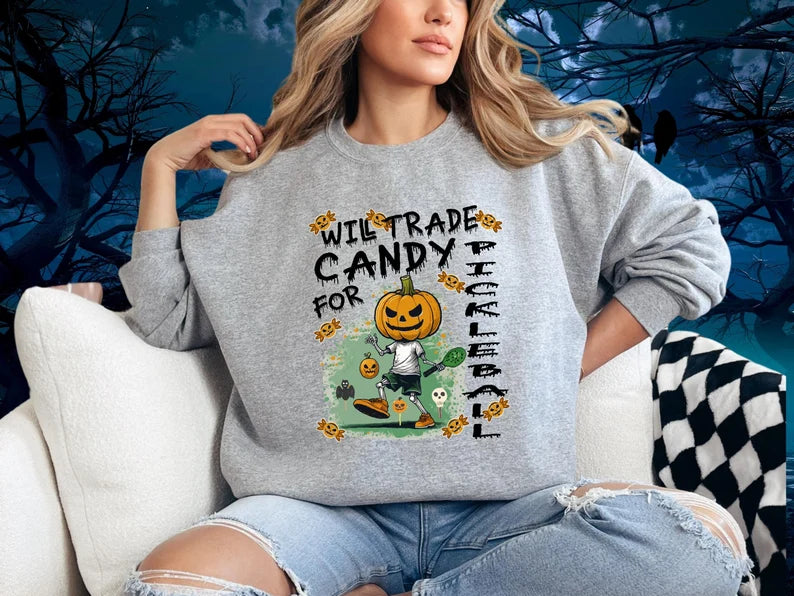 Halloween Pickleball Spooky Sweatshirt