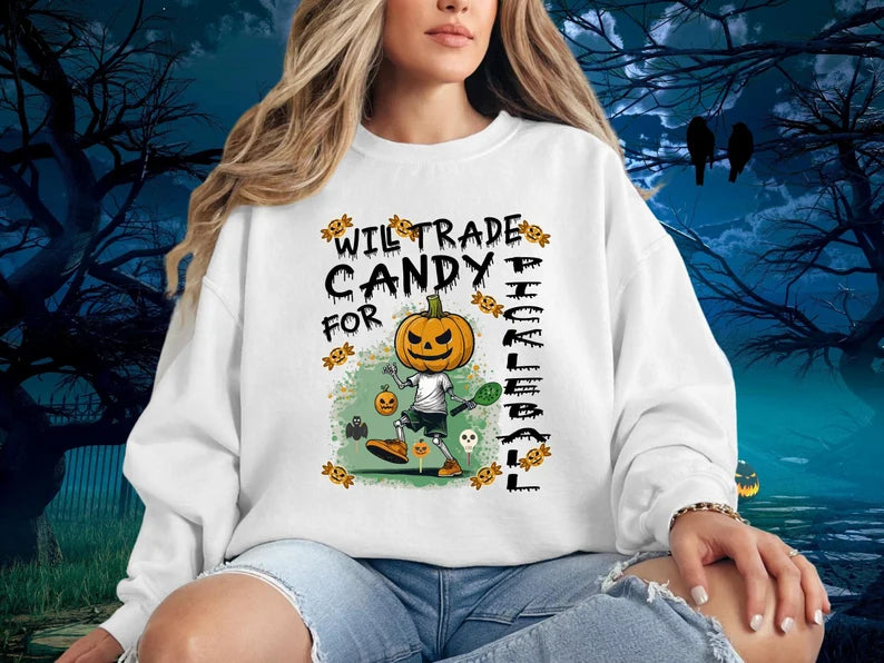 Halloween Pickleball Spooky Sweatshirt