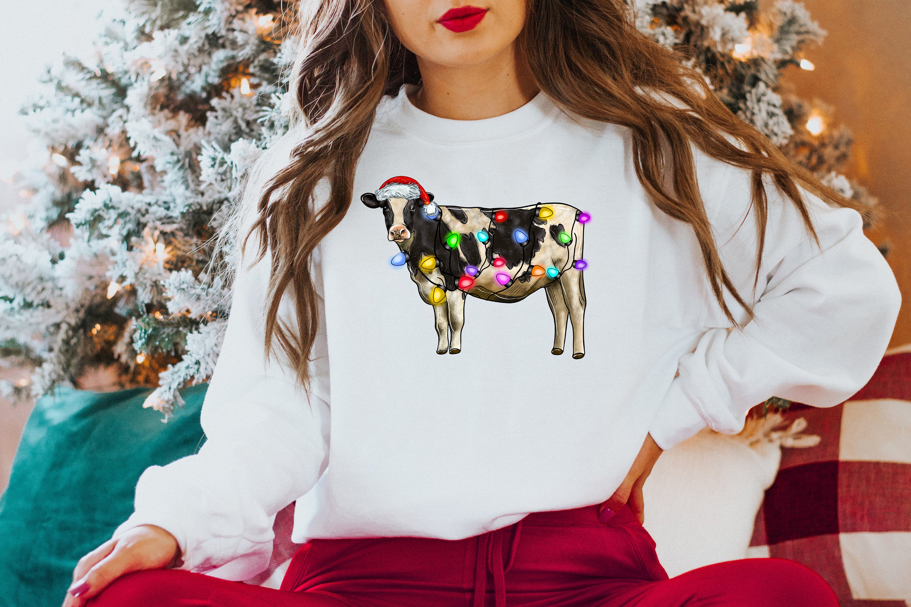 Cute Cow Christmas Sweatshirt