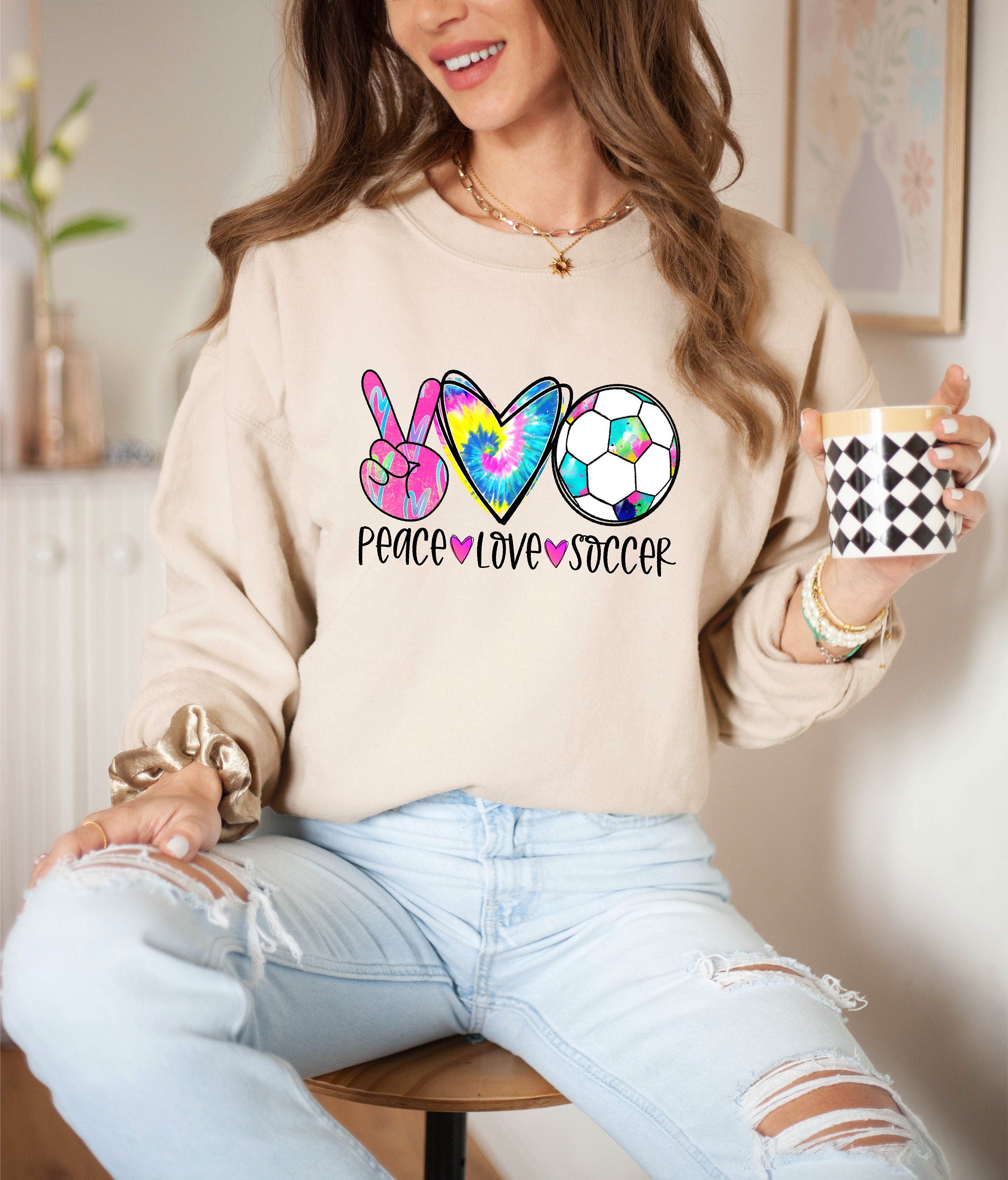 Peace Love Soccer Sweatshirt