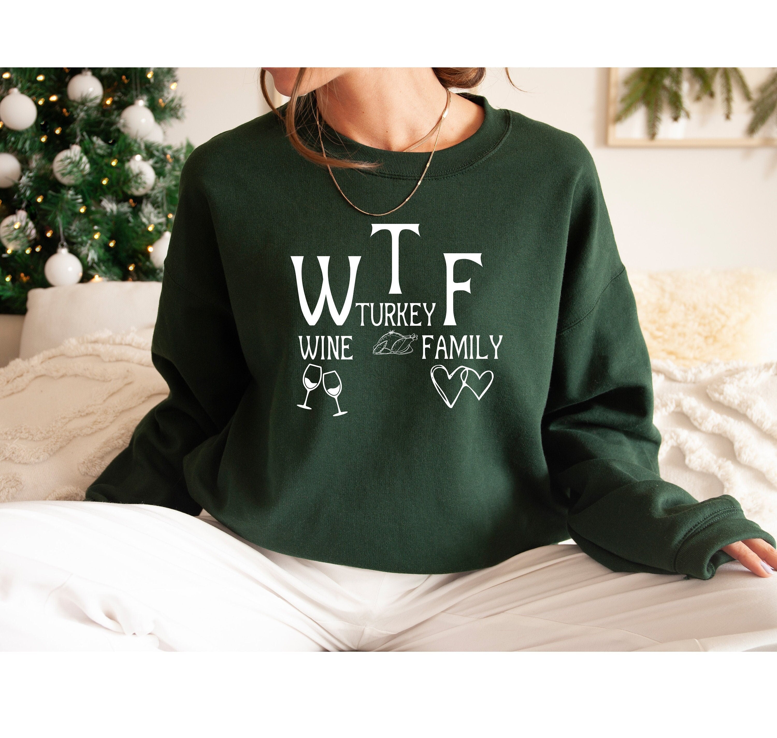 Wine Turkey Family Thanksgiving Sweatshirt