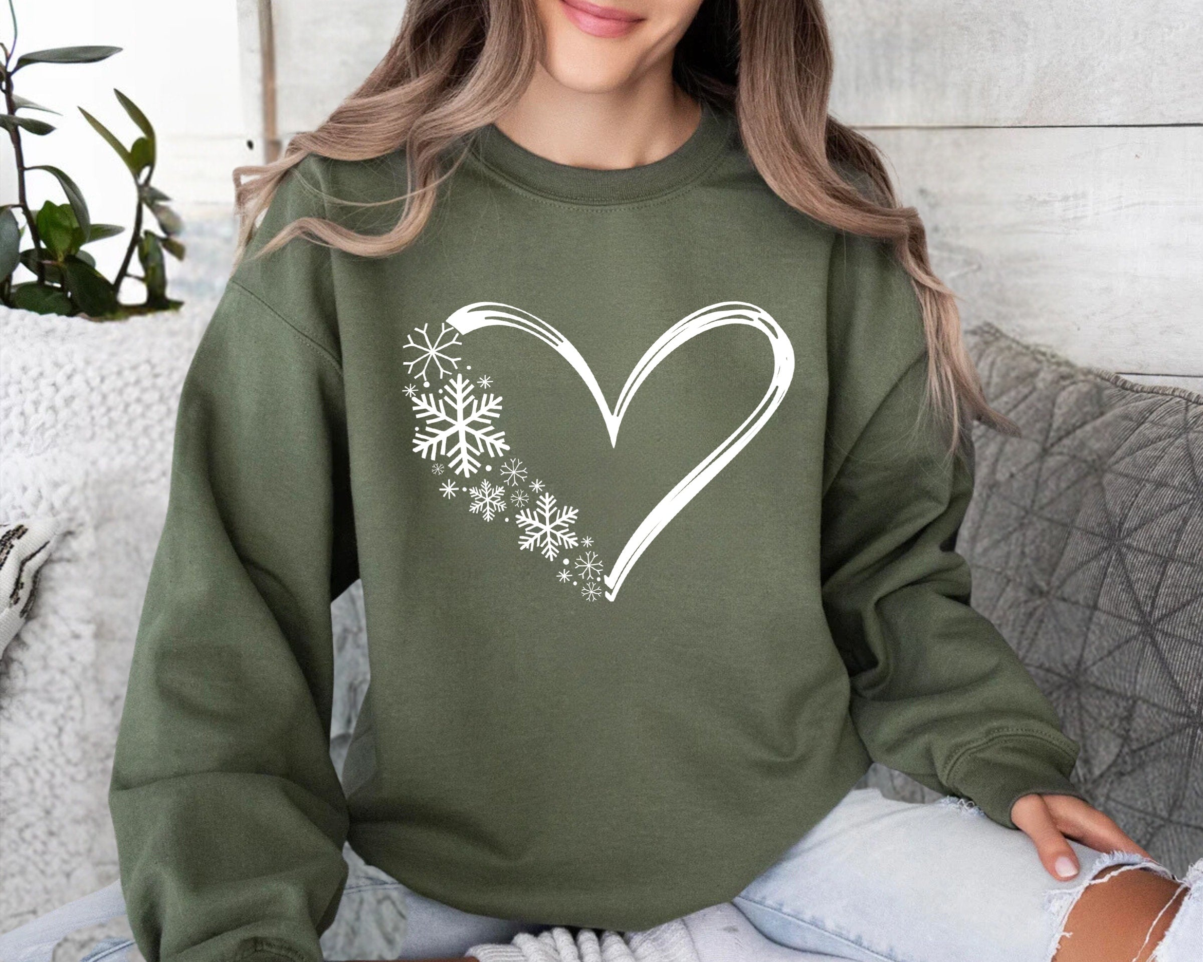 Snow Flake Heart Sweatshirt