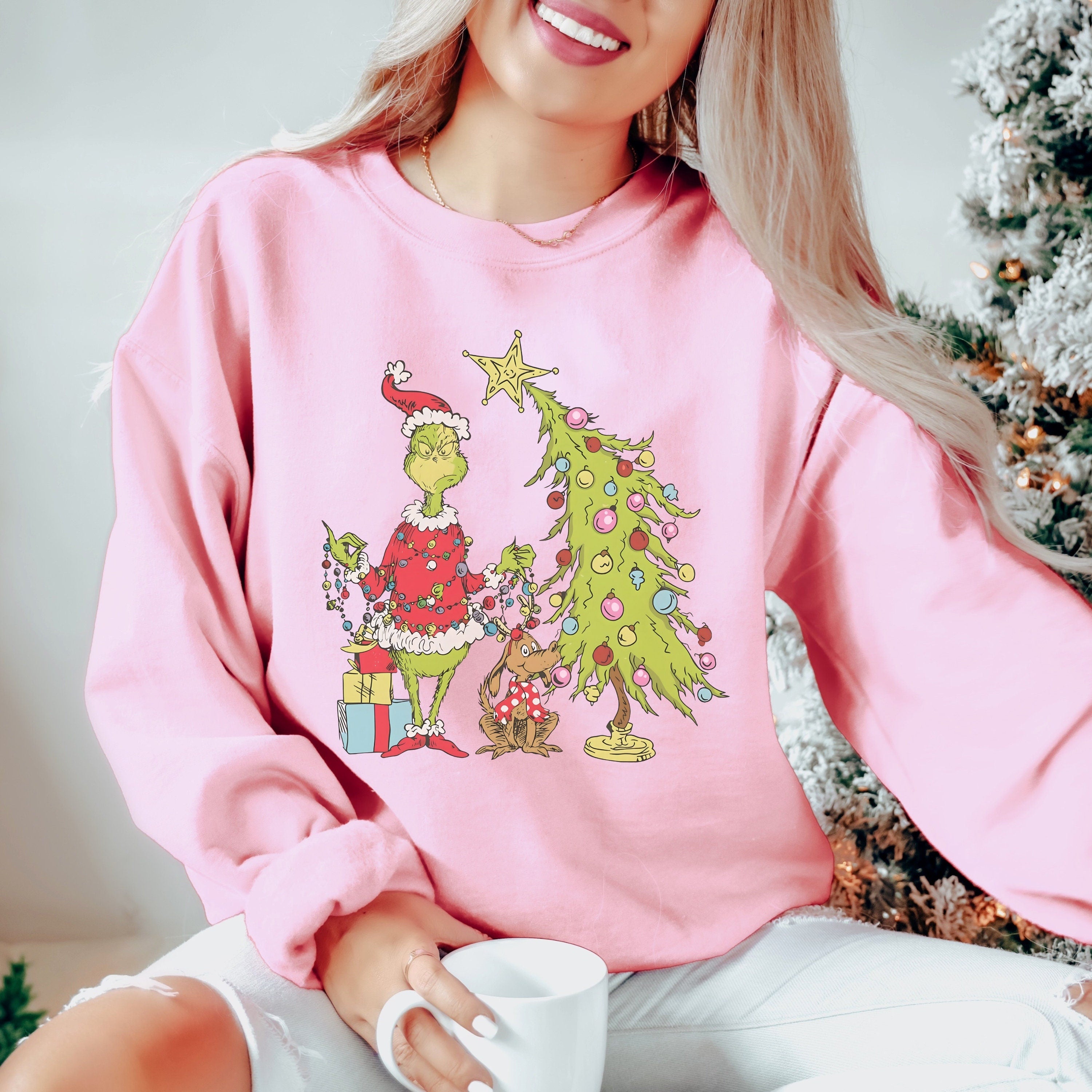 Grinch Christmas Tree Sweatshirt