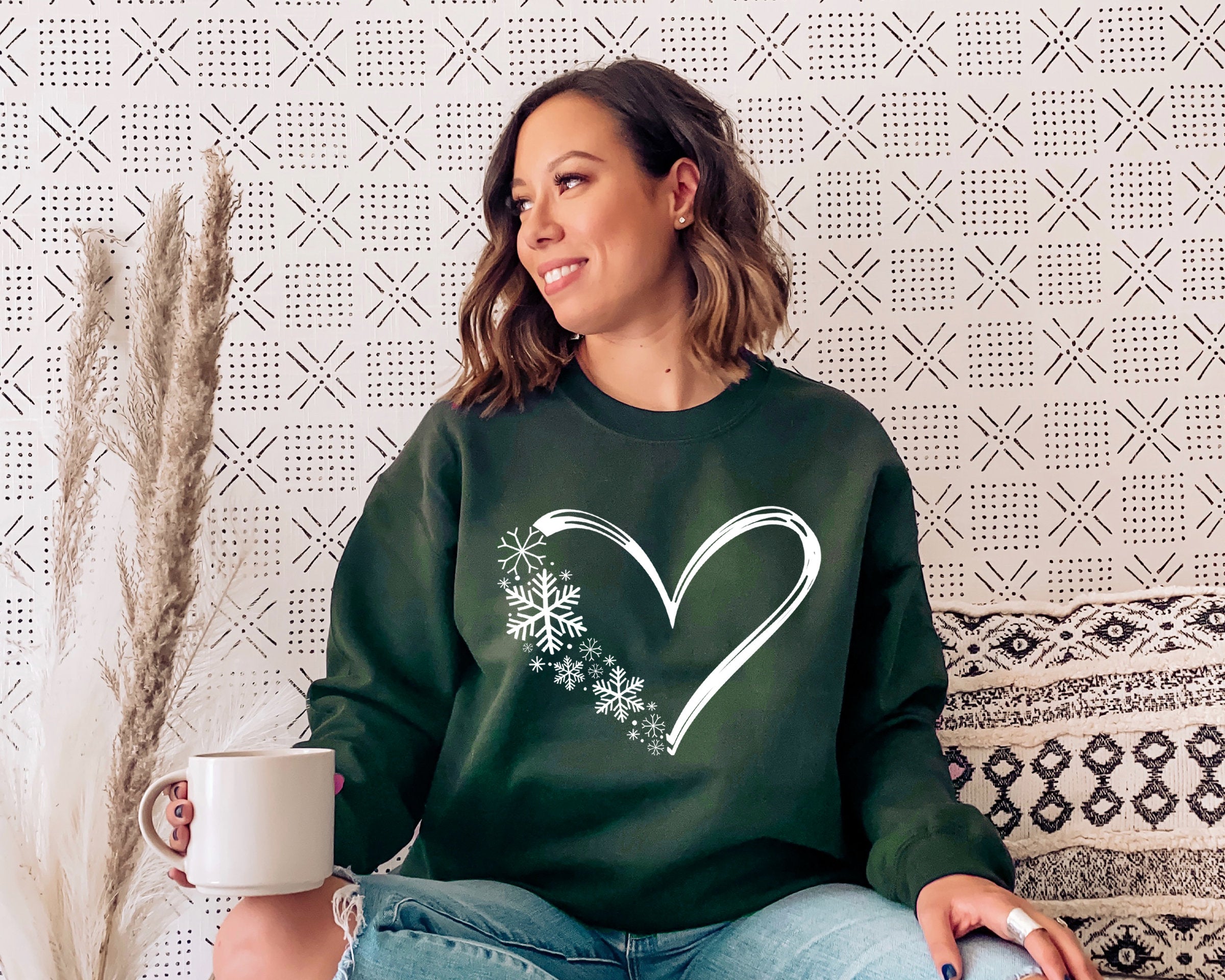 Snow Flake Heart Sweatshirt